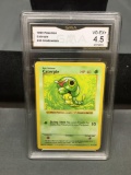 GMA Graded 1999 Pokemon Base Set Shadowless #45 CATERPIE Vintage Trading Card - VG-EX+ 4.5