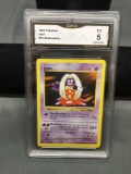 GMA Graded 1999 Pokemon Base Set Shadowless #31 JYNX Trading Card - EX 5
