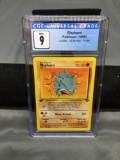 CGC Graded 1999 Pokemon Jungle 1st Edition #61 RHYHORN Trading Card - MINT 9
