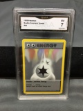 GMA Graded 1999 Pokemon Base Set Shadowless #96 DOUBLE COLORLESS ENERGY Vintage Trading Card - NM 7