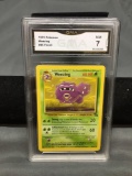 GMA Graded 1999 Pokemon Fossil Unlimited #45 WEEZING Trading Card - NM 7
