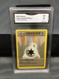 GMA Graded 2000 Pokemon Base 2 Set #124 DOUBLE COLORLESS ENERGY Trading Card - NM 7