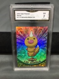 GMA Graded 2000 Topps Pokemon TV Animation Edition FOIL #13 WEEDLE Trading Card - NM 7