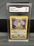 GMA Graded 1999 Pokemon Jungle 1st Edition #56 MEOWTH Trading Card - NM 7