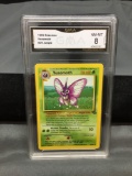 GMA Graded 1999 Pokemon Jungle Unlimited #29 VENOMOTH Trading Card - NM-MT 8