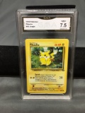 GMA Graded 1999 Pokemon Jungle Unlimited #60 PIKACHU Trading Card - NM+ 7.5