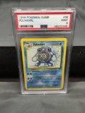 PSA Graded 1999 Pokemon Base Set Unlimited #38 POLIWHIRL Trading Card - MINT 9