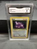 GMA Graded 1999 Pokemon Fossil Unlimited #3 DITTO Holofoil Rare Trading Card - EX-NM 6
