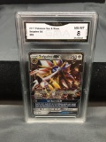 GMA Graded 2017 Pokemon Sun & Moon #89 SOLGALEO GX Holofoil Rare Card - NM-MT 8