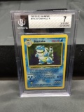 BGS Graded 1999 Pokemon Base Set Unlimited #2 BLASTOISE #2 Holofoil Rare Trading Card - NM 7