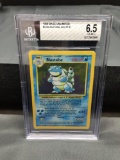 BGS Graded 1999 Pokemon Base Set Unlimited #2 BLASTOISE #2 Holofoil Rare Trading Card - EX-MT+ 6.5