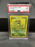 PSA Graded 1999 Pokemon Base Set Unlimited #45 CATERPIE Trading Card - MINT 9