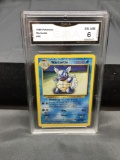 GMA Graded 1999 Pokemon Base Set Unlimited #42 WARTORTLE Trading Card - EX-NM 6
