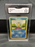 GMA Graded 1999 Pokemon Base Set Unlimited #63 SQUIRTLE Trading Card - EX+ 5.5