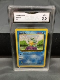 GMA Graded 1999 Pokemon Base Set Unlimited #63 SQUIRTLE Trading Card - VG+ 3.5