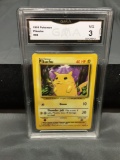 GMA Graded 1999 Pokemon Base Set Unlimited #58 PIKACHU Trading Card - VG 3