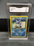 GMA Graded 1999 Pokemon Base Set Unlimited #42 WARTORTLE Trading Card - VG 3