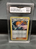 GMA Graded 2019 Pokemon Hidden Fates MISTY'S WATER COMMAND Holofoil Rare Trading Card - NM-MT+ 8.5
