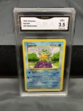 GMA Graded 1999 Pokemon Base Set Shadowless #63 SQUIRTLE Trading Card - VG+ 3.5