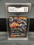 GMA Graded 2017 Pokemon Burning Shadows #64 MACHAMP GX Holofoil Rare Trading Card - NM-MT+ 8.5