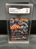 GMA Graded 2017 Pokemon Burning Shadows #64 MACHAMP GX Holofoil Rare Trading Card - MINT 9
