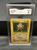 GMA Graded 1999 Pokemon Base Set Unlimited #7 HITMONCHAN Holofoil Rare Trading Card - EX-NM 6