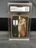 GMA Graded 2002 Fleer Authentix ROBIN YOUNT Brewers JERSEY Relic Baseball Card - EX-NM+ 6.5