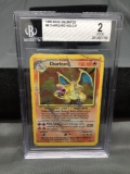 BGS Graded 1999 Pokemon Base Unlimited #4 CHARIZARD Holofoil Rare Trading Card - GOOD 2