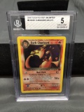 BGS Graded 2000 Pokemon Team Rocket #4 DARK CHARIZARD Holofoil Rare Trading Card - EX 5