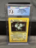 CGC Graded 1999 Pokemon Fossil Unlimited #11 MAGNETON Holofoil Rare Trading Card - NM+ 7.5
