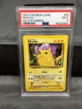 PSA Graded 1999 Pokemon Base Set Unlimited #58 PIKACHU Yellow Cheeks Trading Card - MINT 9