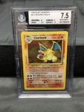 BGS Graded 1999 Pokemon Base Set Unlimited #4 CHARIZARD Holofoil Rare Trading Card - NM+ 7.5