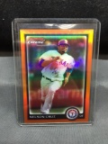 2010 Bowman Chrome Orange Refractor #77 NELSON CRUZ Rangers Baseball Card /25