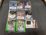 9 Card Lot of Certified Autographed Sports Cards - Stars, Patches, Rookies & Prospects - WOW