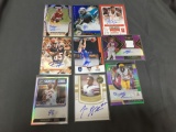 9 Card Lot of Certified Autographed Sports Cards - Stars, Patches, Rookies & Prospects - WOW