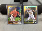 2 Card Lot of 2017 Bowman Chrome Gold Refractor Rookie Cards - Steven Duggar & Grant Holmes
