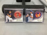 2 Card Lot of 2020 Topps Commemorative Coin Relic Cards - Jacob DeGrom & Max Scherzer
