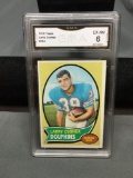 GMA Graded 1970 Topps #162 LARRY CSONKA Dolphins Vintage Football Card - EX-NM 6