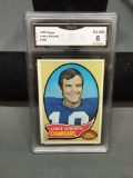 GMA Graded 1970 Topps #240 LANCE ALWORTH Chargers Vintage Football Card - EX-NM 6