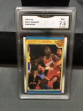 GMA Graded 1988-89 Fleer #126 AKEEM OLAJUWON Rockets All-Star Basketball Card - NM+ 7.5