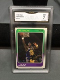 GMA Graded 1988-89 Fleer #114 KARL MALONE Jazz Vintage Basketball Card - NM 7