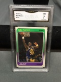 GMA Graded 1988-89 Fleer #114 KARL MALONE Jazz Vintage Basketball Card - NM 7
