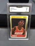 GMA Graded 1988-89 Fleer #53 AKEEM OLAJUWON Rockets Vintage Basketball Card - NM 7