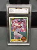 GMA Graded 1983 Donruss #586 WADE BOGGS Red Sox ROOKIE Baseball Card - NM 7
