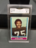 GMA Graded 1974 Topps #40 JOE GREENE Steelers Vintage Football Card - EX-NM 6