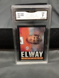 GMA Graded 1985 Topps #238 JOHN ELWAY Broncos Football Card - NM 7