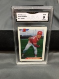 GMA Graded 1992 Bowman #11 TREVOR HOFFMAN Padres ROOKIE Baseball Card - MINT 9