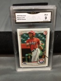 GMA Graded 2020 Bowman BAYRON LORA Rangers ROOKIE Baseball Card - MINT 9