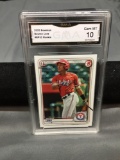 GMA Graded 2020 Bowman BAYRON LORA Rangers ROOKIE Baseball Card - GEM MINT 10