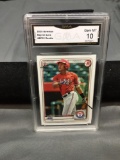 GMA Graded 2020 Bowman BAYRON LORA Rangers ROOKIE Baseball Card - GEM MINT 10
